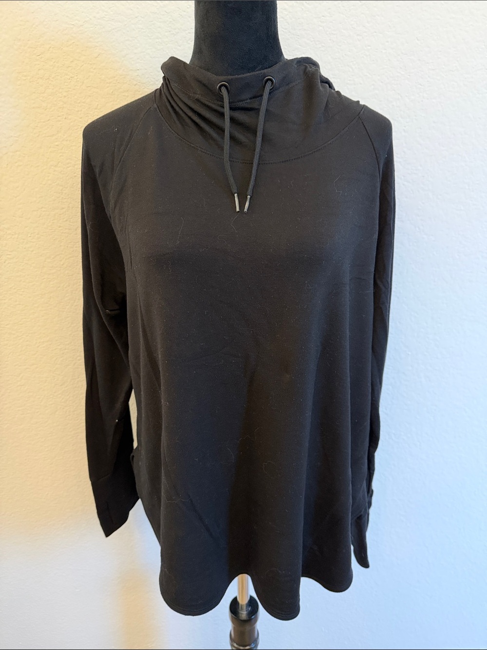 Athletic Works Black Funnel Neck Drawstring Pullover